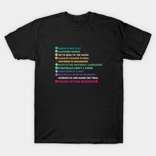 Earth Is Not Flat Vaccines Work Science Teacher Nerd Geek T-Shirt